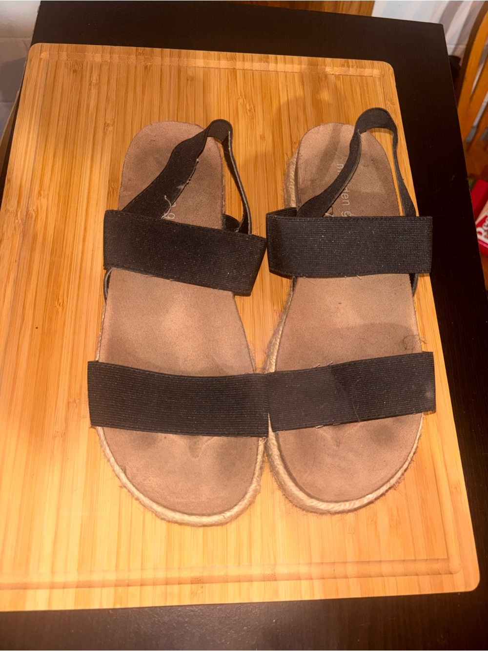 Women’s Black Elastic Strap Sandals